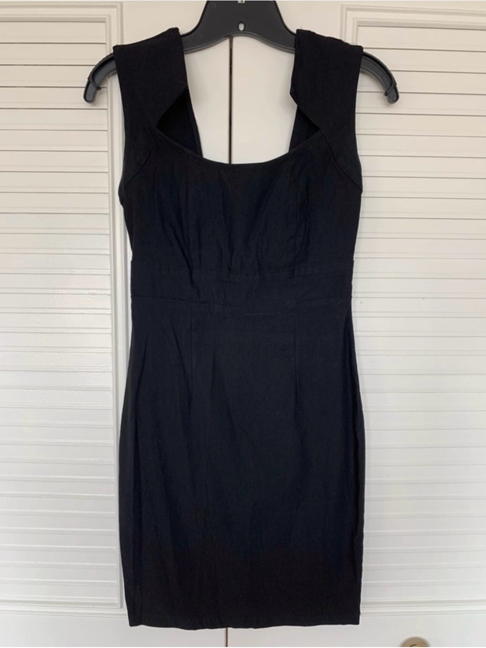 Foreign Exchange Black Square-Neck Sheath Dress